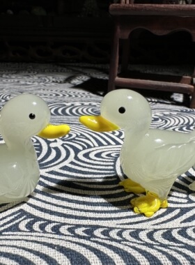 田园卡通鸭子桌面玻璃摆件工艺品办公室书房酒柜家居茶案家装饰品