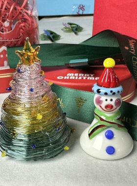 琉璃树手作小众设计灯工玻璃作品玻璃圣诞树个性独特节日装饰礼品