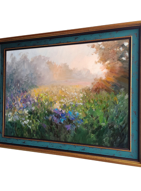 纯手绘日出印象派风景油画客厅沙发背景墙餐厅玄关装饰画乔迁礼品