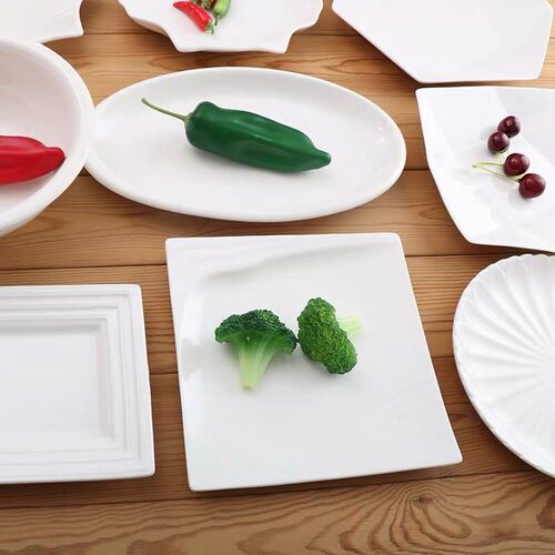 陶瓷餐盘异形盘子菜盘商用家用不规则白色酒店餐具饭店专用凉菜盘 - 图1