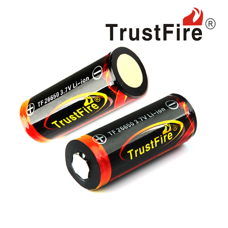 正品TrustFire26650高品质锂电池5000毫安加保护板手电筒充电电池 - 图0