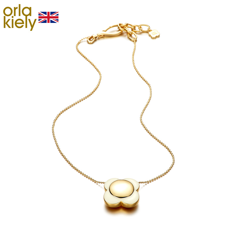 orla kiely英国特色奶油花镀锁骨链 orlakiely项链