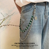 AVAVAVA blue background black pattern turquoise handmade beaded trouser chain retro street single side detachable pendant diy accessories