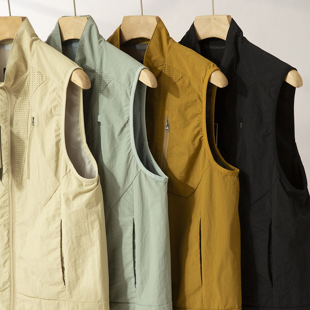【山系户外！打孔透气】夏季男士立领坎肩运动背心薄款轻量化马甲,淘宝优惠券,粉丝福利购,淘宝优惠卷