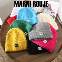Marni Rouje autumn Winter Women Fashion Korean version warm and chill-proof Knitted Hat Protective Ear lovers Mao Line Cap
