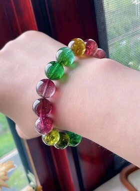 天然彩虹碧玺女稀有老矿