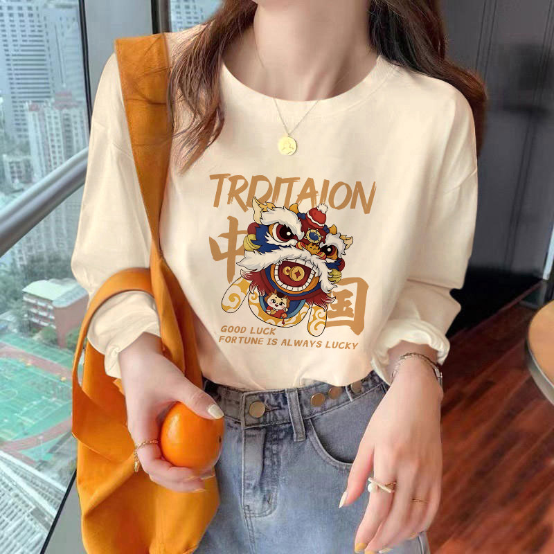 春秋白色加绒内搭高级感打底衫女装2025新款冬季宽松纯棉长袖上衣