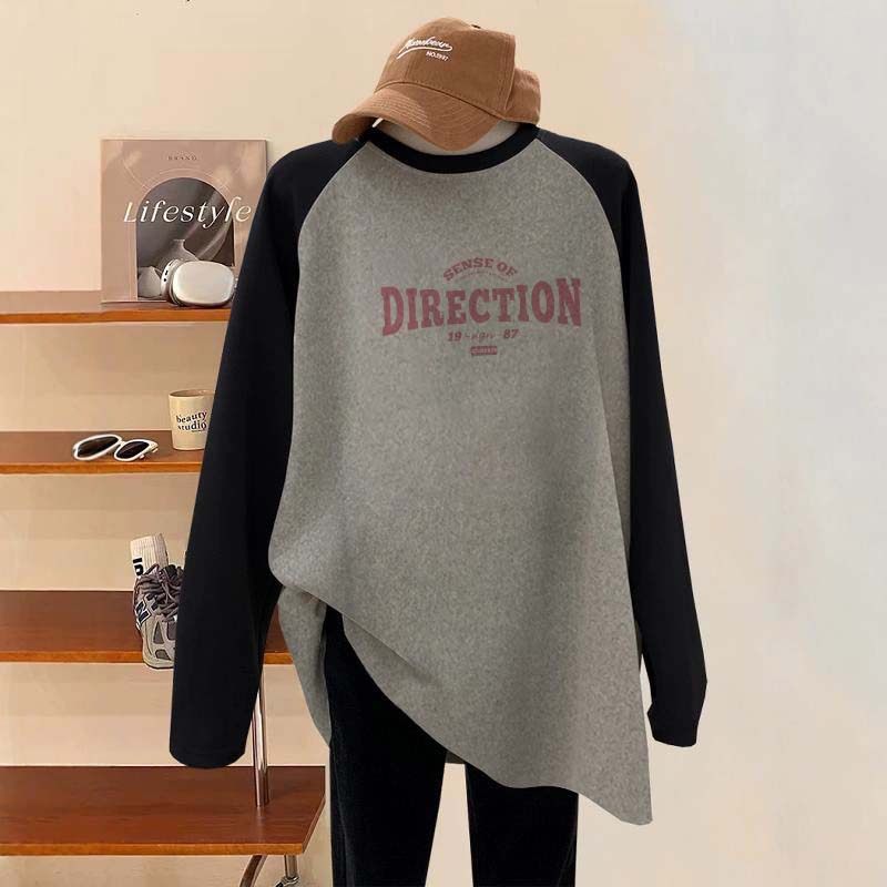 大码女装中长款遮屁股洋气长袖t恤秋冬季打底衫搭配鲨鱼裤的上衣,淘宝优惠券,粉丝福利购,淘宝优惠卷