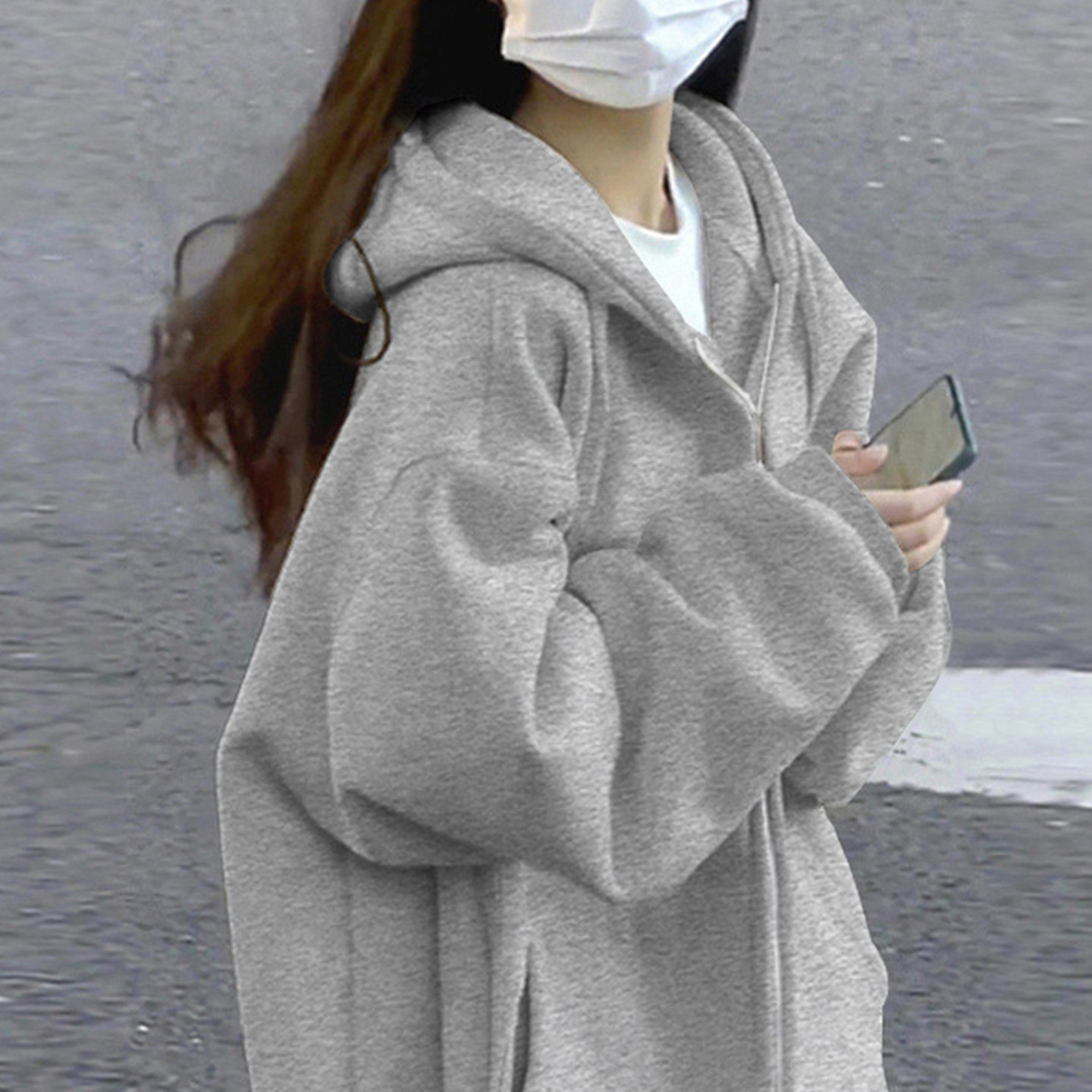 秋冬季加绒加厚宽松慵懒风高级感连帽女士卫衣2025年新款开衫外套,淘宝优惠券,粉丝福利购,淘宝优惠卷