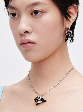 FWISH飞未夕 PAWty系列 黑法斗骨头银项链男女节日礼物