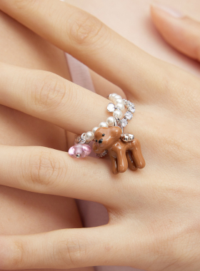 FWISH飞未夕爱心花花双层戒指