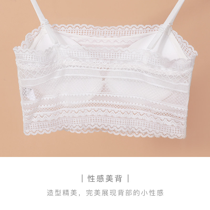 美背大胸显小白色蕾丝防走光夏抹胸 若西之恋文胸
