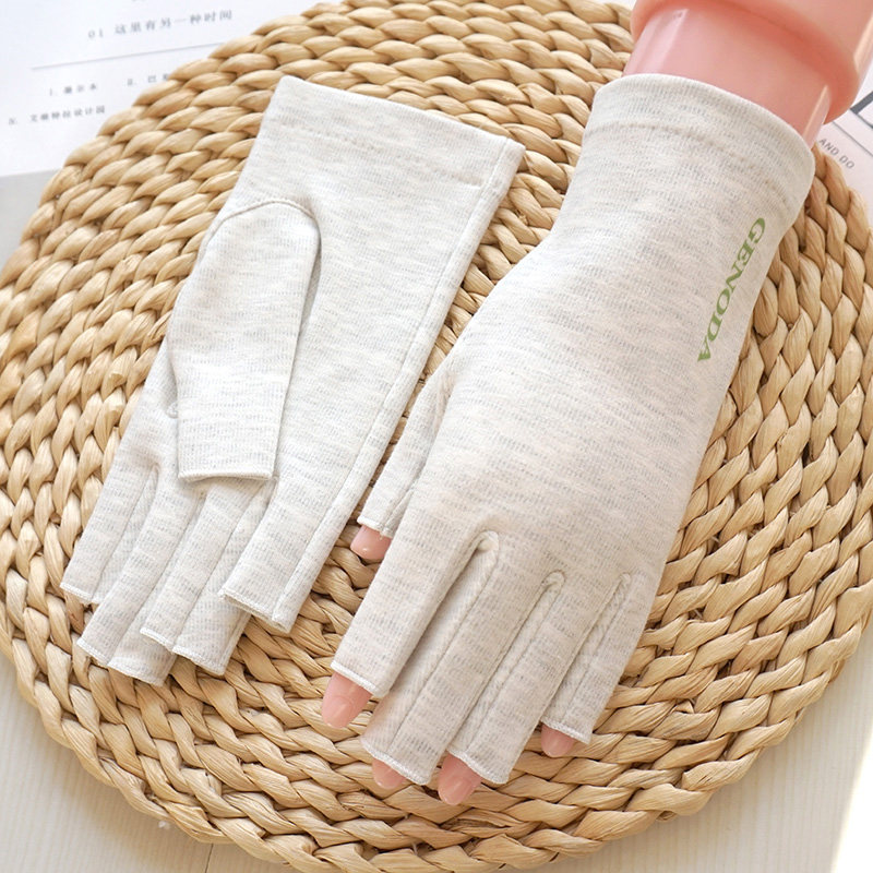 歌诺达女士春季半指手套彩棉吸汗透气露指触屏开车遮阳骑行手套,淘宝优惠券,粉丝福利购,淘宝优惠卷