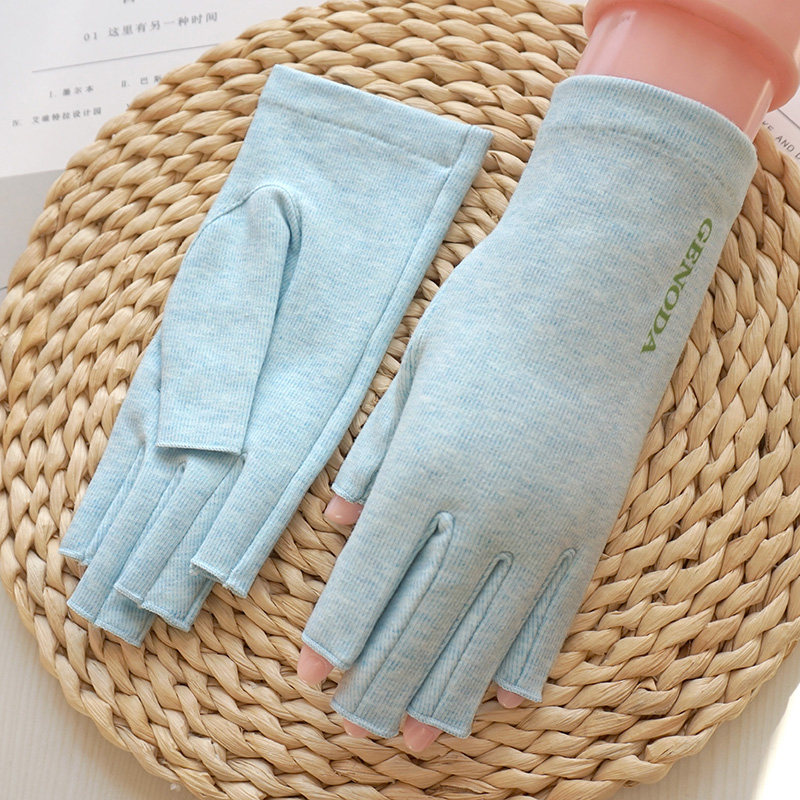 歌诺达女士春季半指手套彩棉吸汗透气露指触屏开车遮阳骑行手套,淘宝优惠券,粉丝福利购,淘宝优惠卷