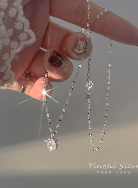 s925纯银项链女轻奢小众2025年新款潮设计感高级夏季锁骨链配饰品