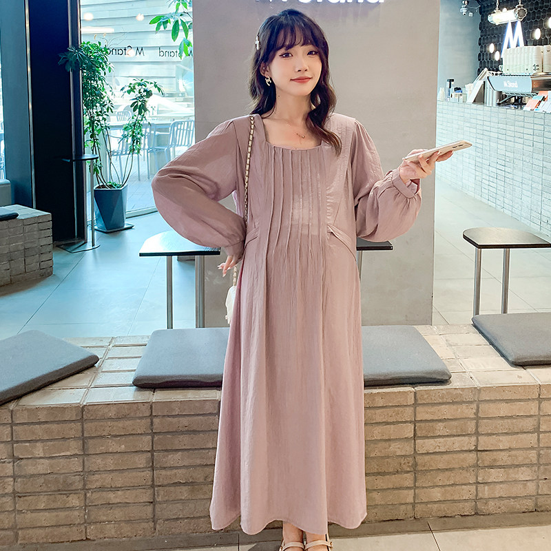 孕妇春装连衣裙潮妈时尚系带裙子 乔月连衣裙