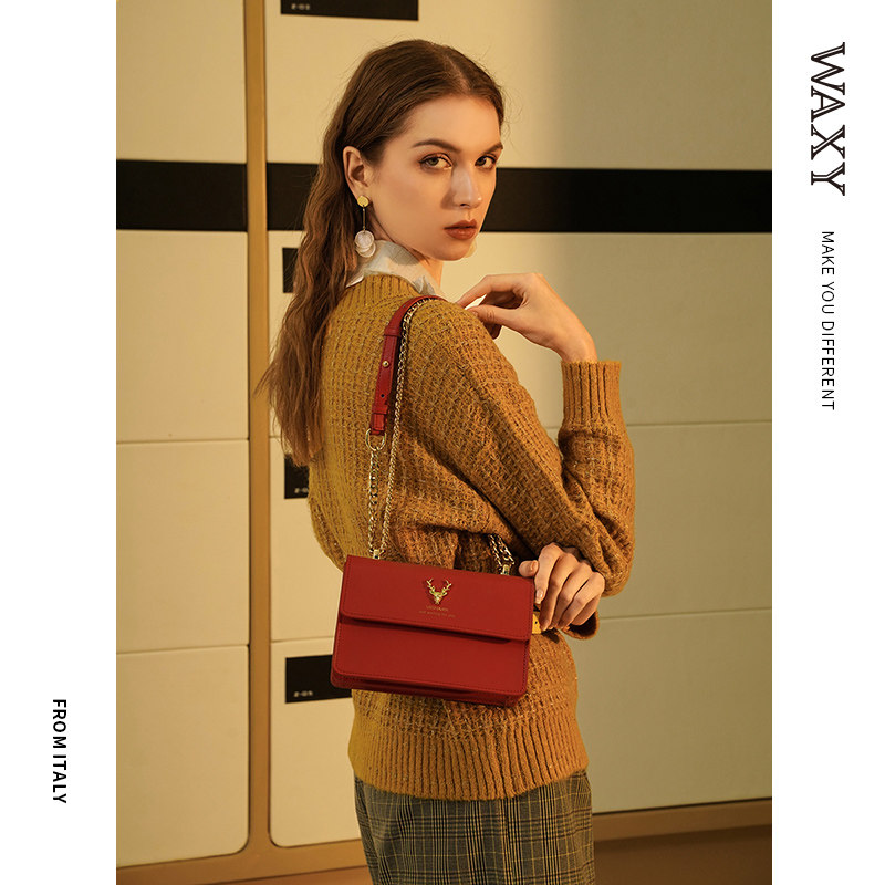 waxy2021新款欧时力单肩鹿头斜挎包 WAXY女士包袋