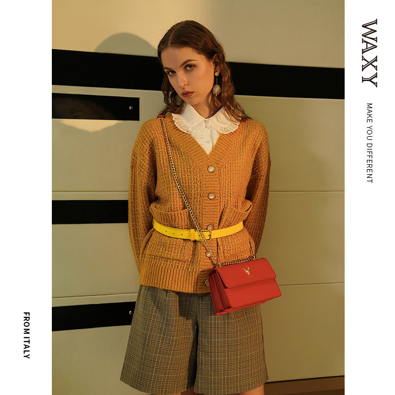 waxy2021新款欧时力单肩鹿头斜挎包 WAXY女士包袋