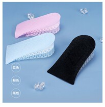 Heightening insole female not tired foot invisible silicone rubber male movement damping thickened inner really high and small sub-thever half cushion