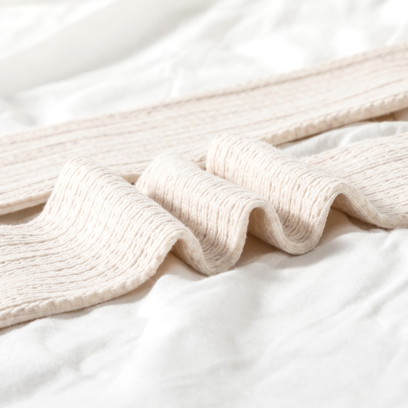 日系条纹麻花棉春秋燕麦色连裤袜 汐怡打底裤