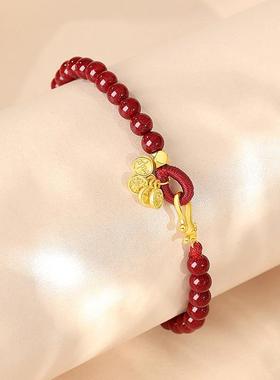 平安喜乐朱砂复古手串新年手链