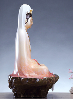 台湾铜雕掐丝珐琅彩自在观音佛像