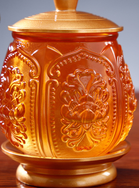 琉璃供佛水杯家用莲花心经圣水杯