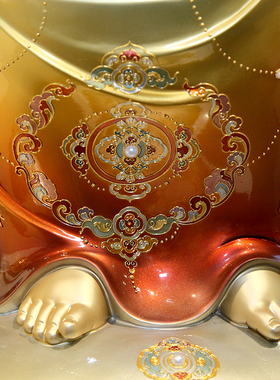 秦歌掐丝弥勒佛佛像家用笑佛摆件