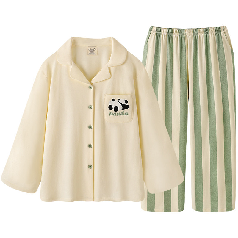 情侣春秋纯棉2022年新款熊猫睡衣 pinksea内衣睡衣/家居服套装