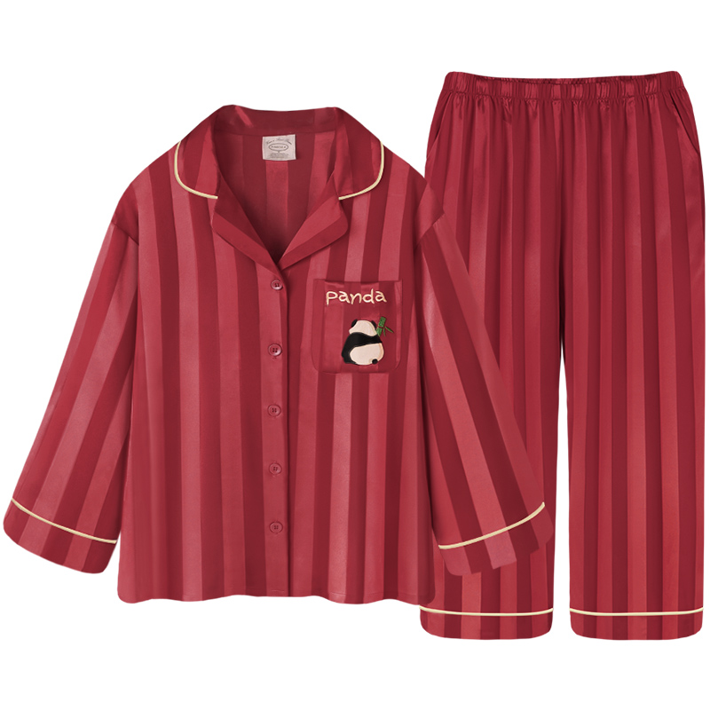 pinksea情侣春秋款冰丝长袖睡衣 pinksea内衣睡衣/家居服套装