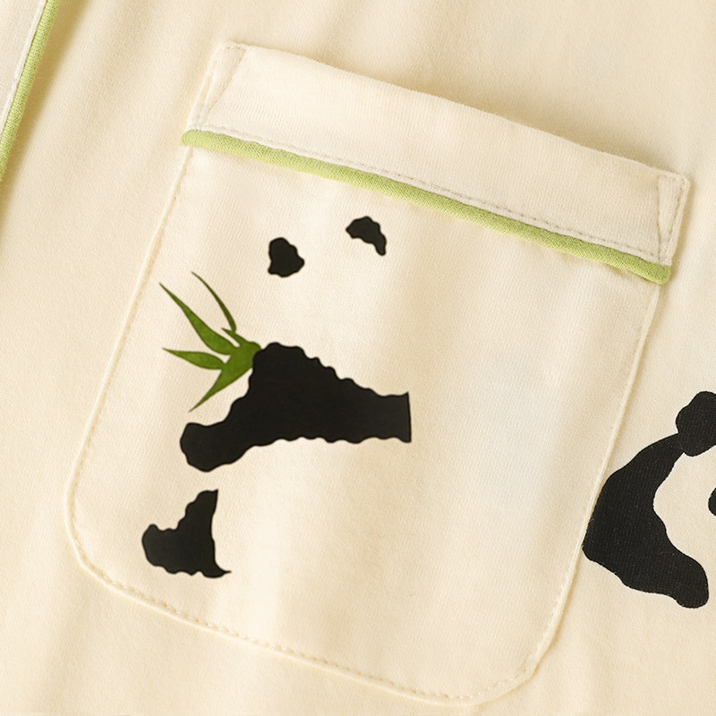 情侣夏季短袖长裤纯棉新款透气睡衣 pinksea内衣睡衣/家居服套装