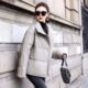 Genuine leather sheepskin goose down jacket loose leather jacket for women