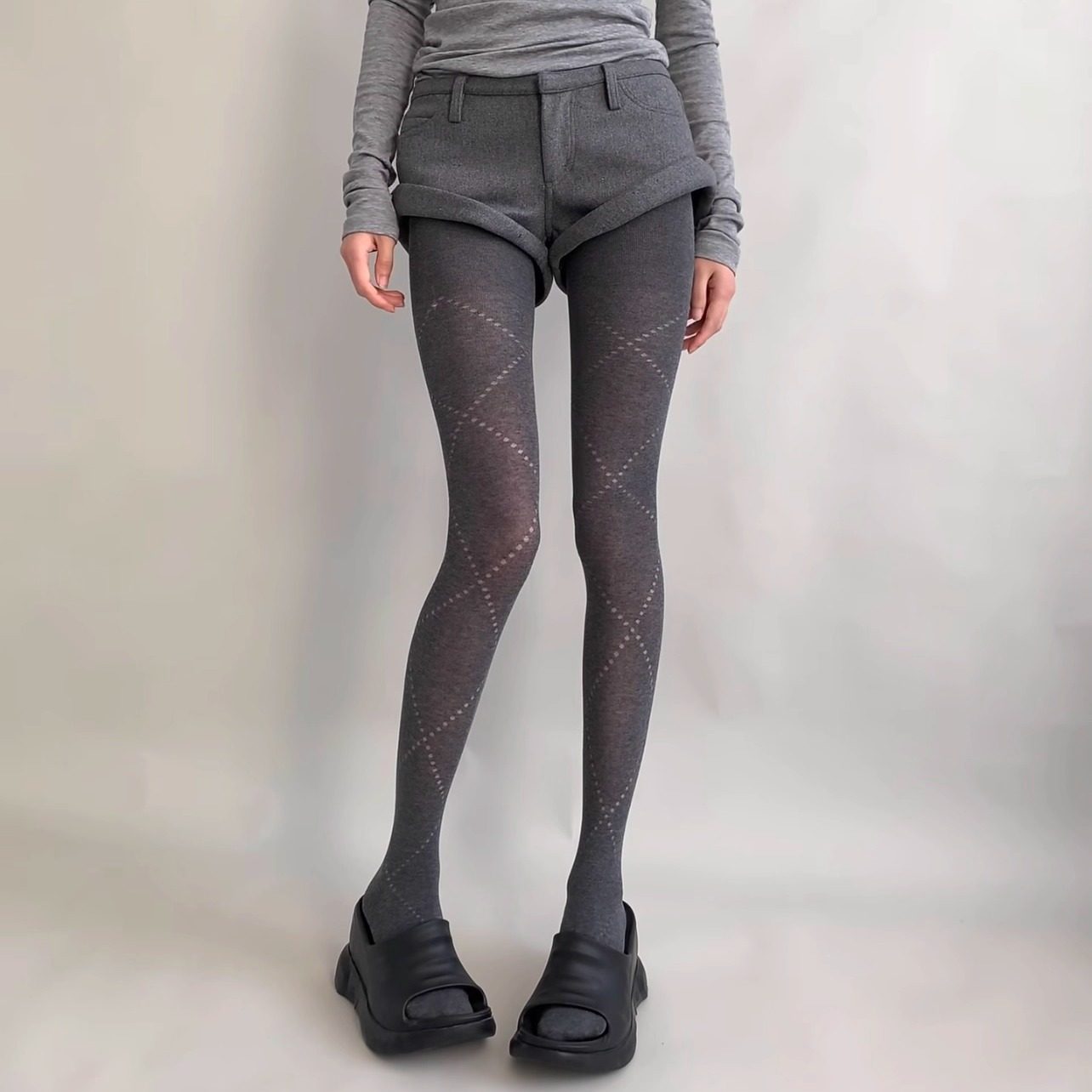 Wuuuus 格雷系灰色打底袜女春秋款格子条纹透肉连裤袜子显瘦丝袜,淘宝优惠券,粉丝福利购,淘宝优惠卷