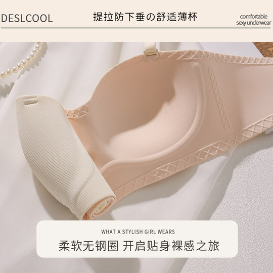 无痕内衣女小胸聚拢显大防下垂夏季防走光抹胸薄款美背少女文胸罩