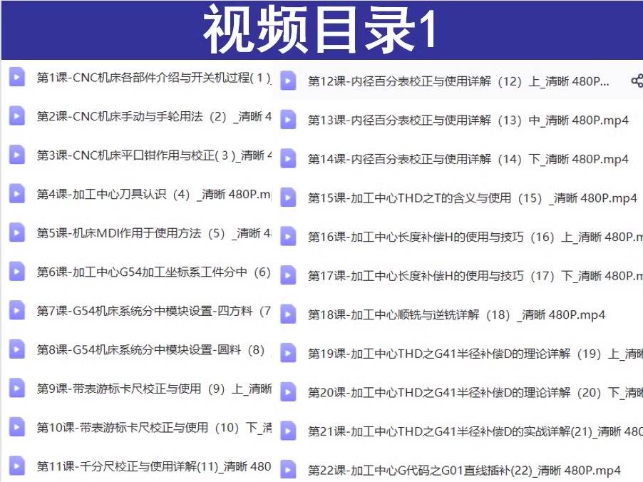 CNC加工中心操机全套学习教程CNC操机 机加工 UG数控编程视频教程 - 图0