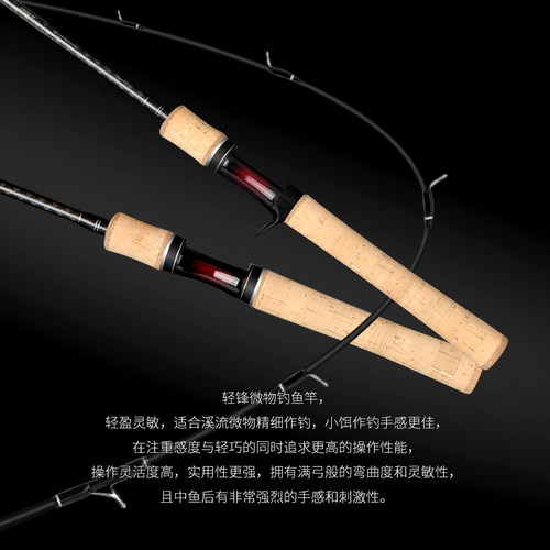 盛河轻锋L微物路亚竿直枪柄竿纺车轮水滴轮套装fuji环泛用路滑杆 - 图1