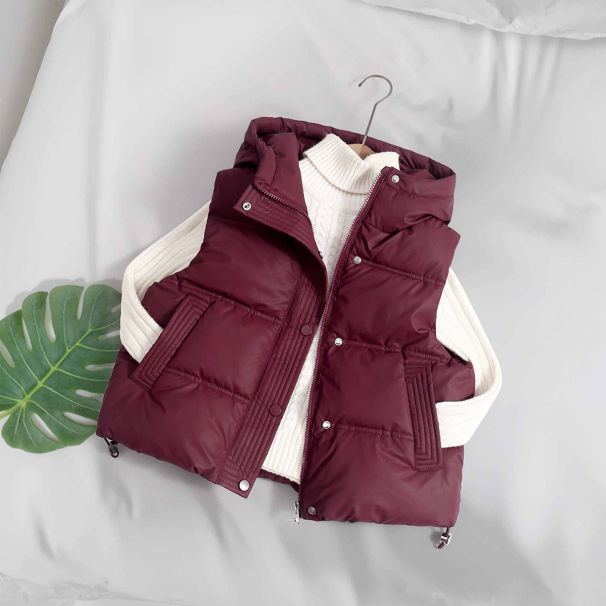 2026儿童小羊皮羽绒棉连帽马甲男女童加厚背心中大童洋气外穿外套,淘宝优惠券,粉丝福利购,淘宝优惠卷