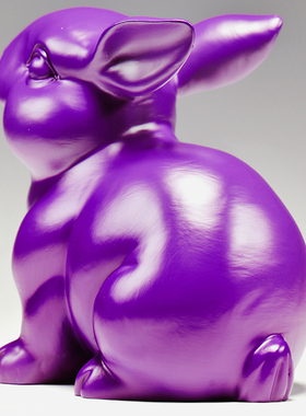 一对兔子摆件紫色木头雕刻生肖兔房屋缺角补角五行缺火属性工艺品