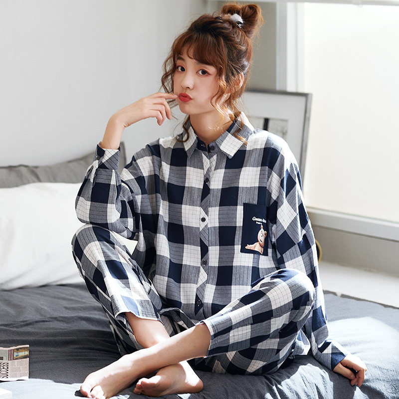 春秋款纯棉长袖韩版宽松可出门睡衣 jeeyuntoo吉运兔睡衣/家居服套装