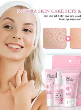 one set Japan Sakura Skincare Set Korean Face Serum Essence