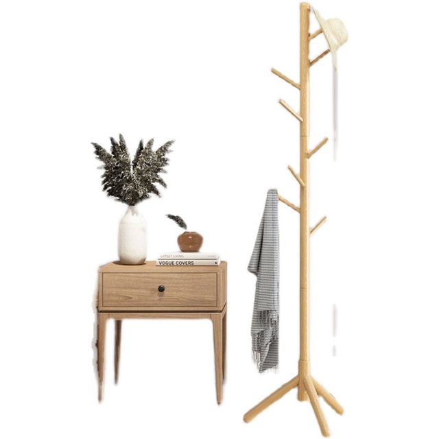 Clothes rack solid wood floor-standing simple modern clothes rack simple clothes bedroom decoration household living room storage rack