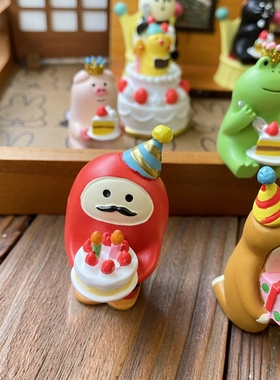 树下盒 日式手绘卡通猫咪熊猫庆祝生日会创意摆件潮玩手办小礼物