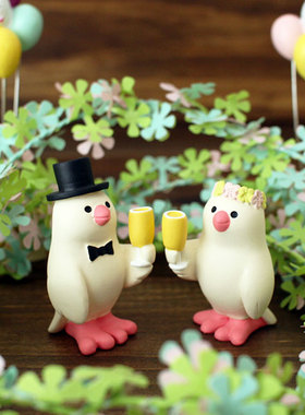 树下盒猫咪婚礼柴犬伴手礼摆件