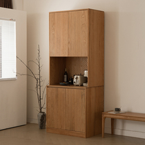 Nordic Full Solid Wood White Oak Dining Side Cabinet High Cabinet Day Style Small Family Cherry Wood Bowls Cabinet Storage Walnuts Wood Wine Cabinet