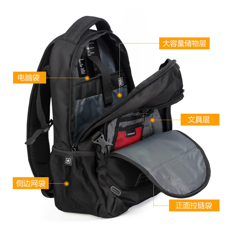 祥兴箱包SUISSEWIN商务双肩包大容量背包男电脑包学生书包旅行包,淘宝优惠券,粉丝福利购,淘宝优惠卷