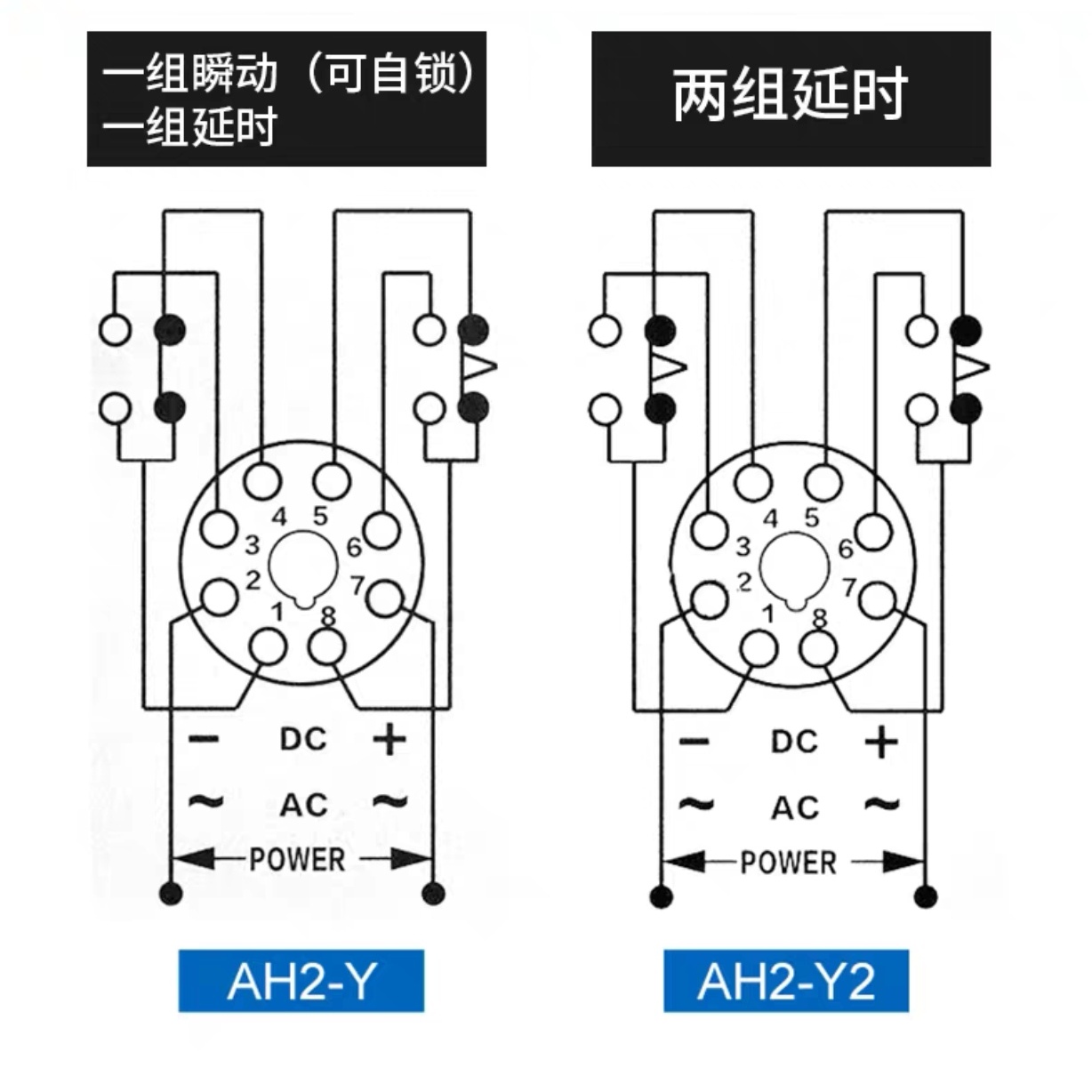 原装台湾松菱时间继电器AH2-Y/AH2-Y2型号电压时间齐全CKC继电器