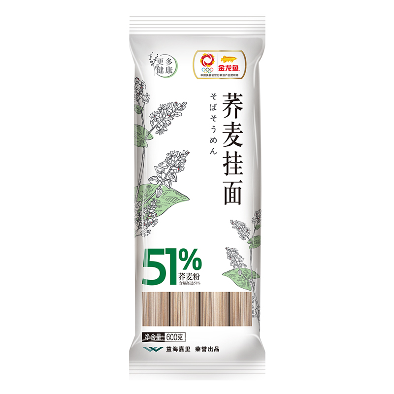 金龙鱼51优+荞麦挂面600g*5袋装 方便速食面条杂粮 - 图1