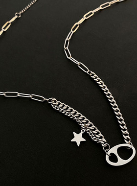 禹希钛钢不掉色短款项链女ins潮个性冷淡风猪鼻子嘻哈简约锁骨链