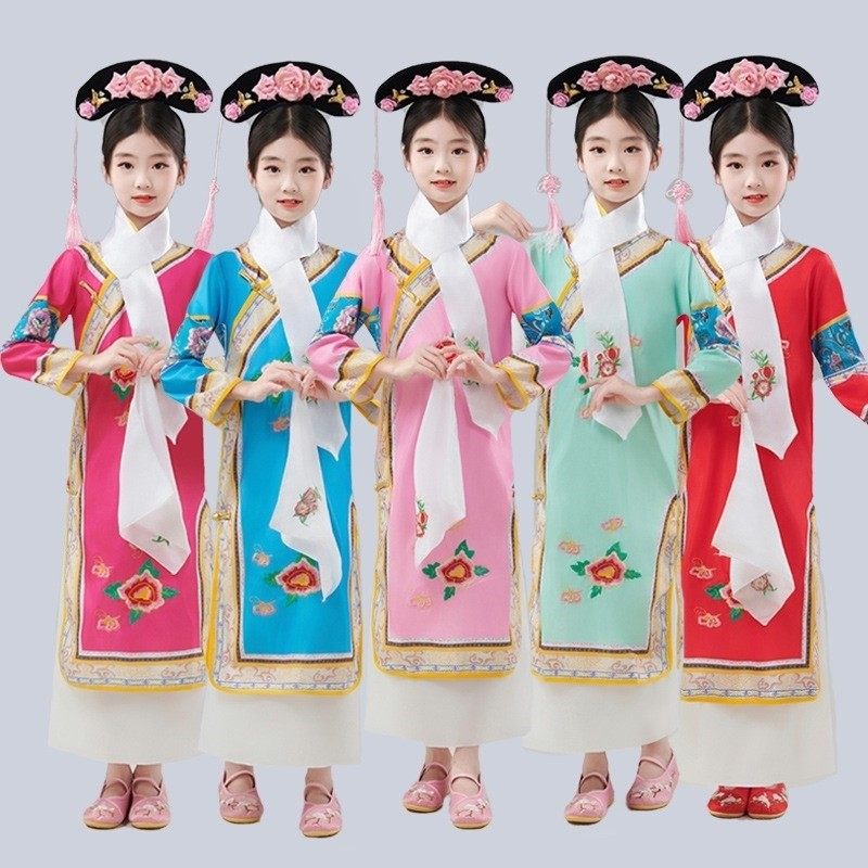 格格服清朝服饰还珠格格服满族儿童有一个姑娘演出服旗装古装清代,淘宝优惠券,粉丝福利购,淘宝优惠卷