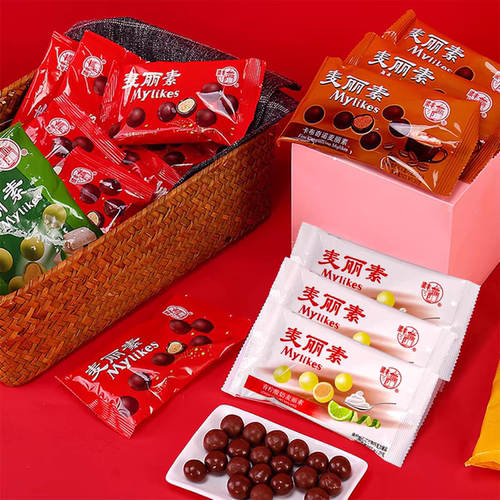 梁丰麦丽素牛奶夹心巧克力豆零食朱古力糖果散装批发（代可可脂） - 图0